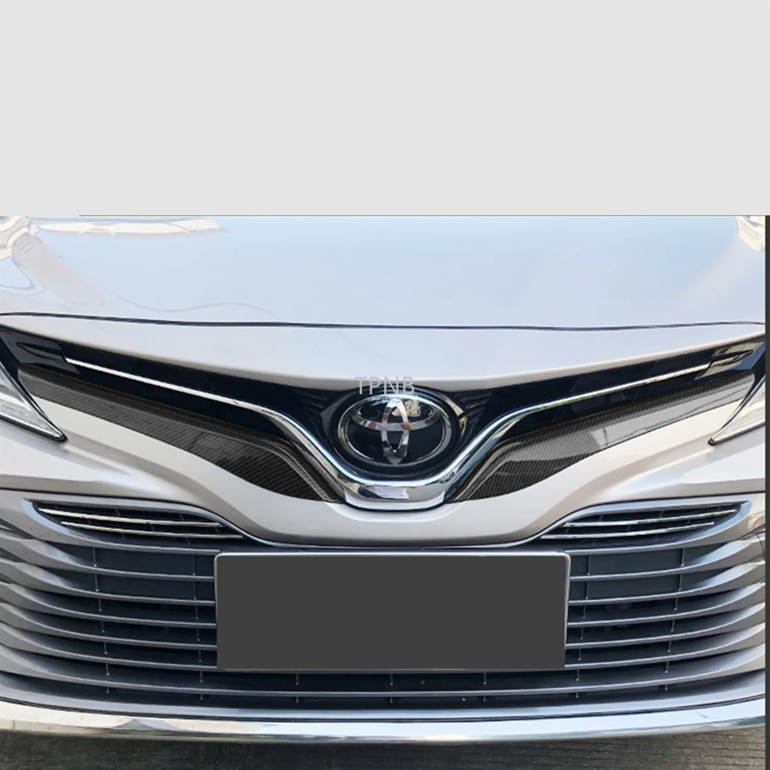 2 шт углеродное волокно Передняя сетка решетка Накладка для Toyota Camry XV70 8th