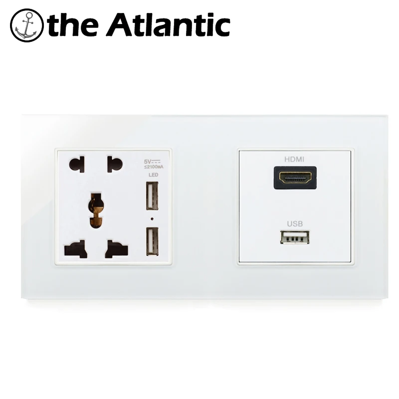 Atlectric универсальная стандартная настенная розетка HDMI HD USB ТВ порт электрическая