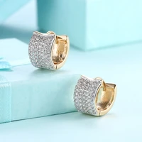 luxury aaa zircon hoop earrings for women champagne gold jewelry fashion earrings for ladies cute earrings
