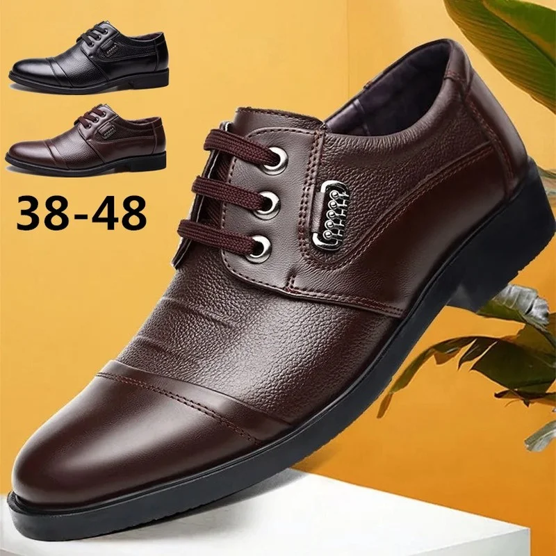 

Men Casual Shoes Genuine Leather Lychee Pattern Luxury Dress Shoe Fashion Breathable Man Shoes Lace Up Soft Moccasins Dad Shoes