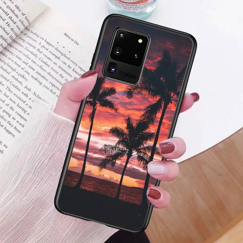 Чехол для телефона морской пляж Закат светящийся Samsung Galaxy S21 S20 FE Ultra Lite S10 5G S10E S9 S8 S7