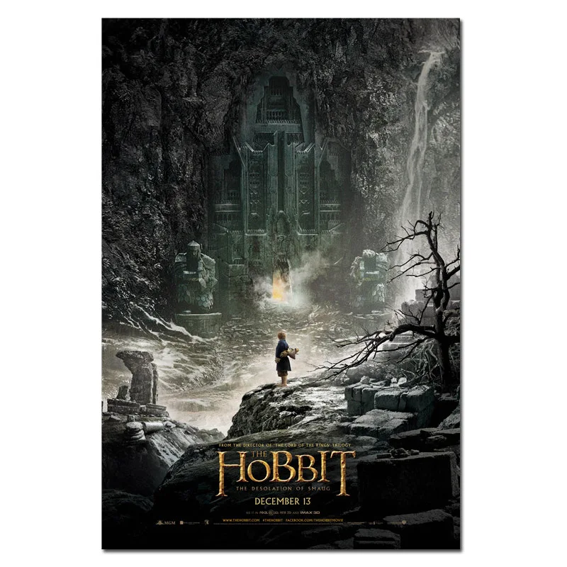 Постер Hobbit часть 2 фильм Desolation of Smaug печатает 16x2" 24x36" Домашняя комната кафе бар Декор Дракон настенный Шелковый Искусство - Цвет: 331