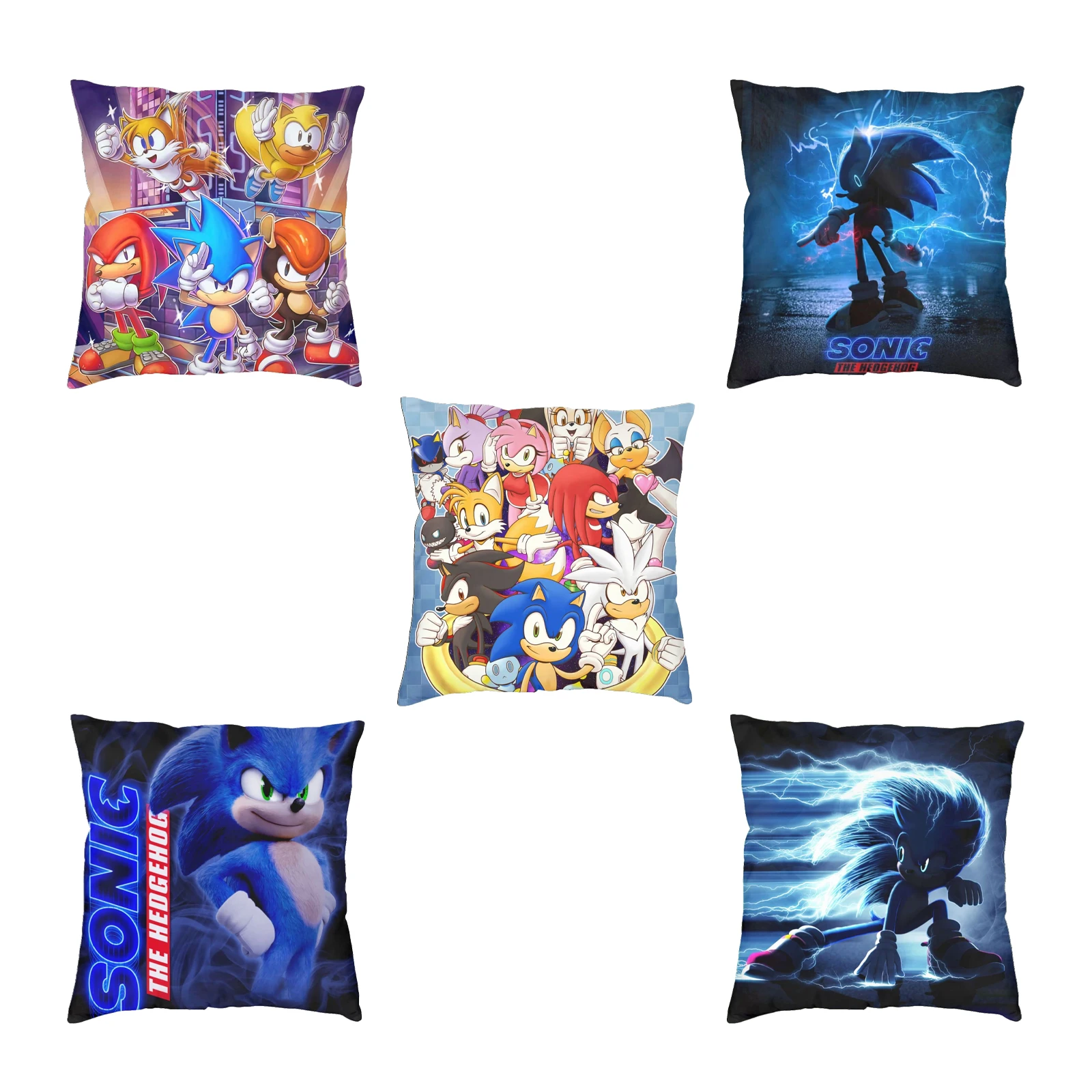 

Sonic Throw Pillow Cover Pillowcase for Indoor Bed Home Couch Sofa Bedroom Decorative Pillows Cushion Cover