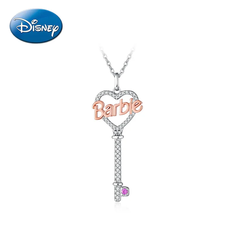 Disney Princess Series Lady Necklace Key Love Series 925 Silver Key Necklace Pendant Birthday Gift