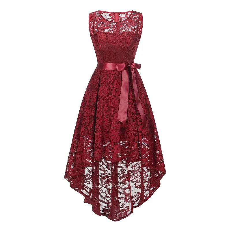 

Teenager Party summer dress Bud silk chiffon Girls Wedding Summer Lace Girls Dress Hang a neck dovetail kids Dresses for 15-20 Y