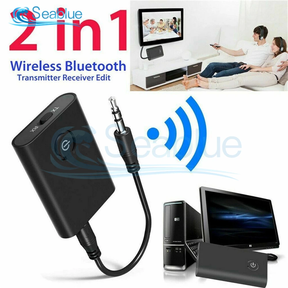 

2 in 1 Bluetooth 4.0 Transmitter Receiver TV PC Car Speaker 3.5mm AUX Hifi Music Audio Adapter/Headphones Car/Home Stereo Device