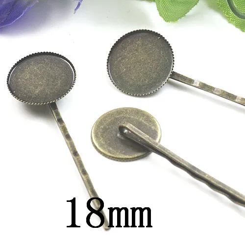 

Ciseng 10pcs 16mm Hairpin Settings Antique Bronze Word Folder Clip Base Blank Bezel Cabochon Cameo DIY Headwear Craft