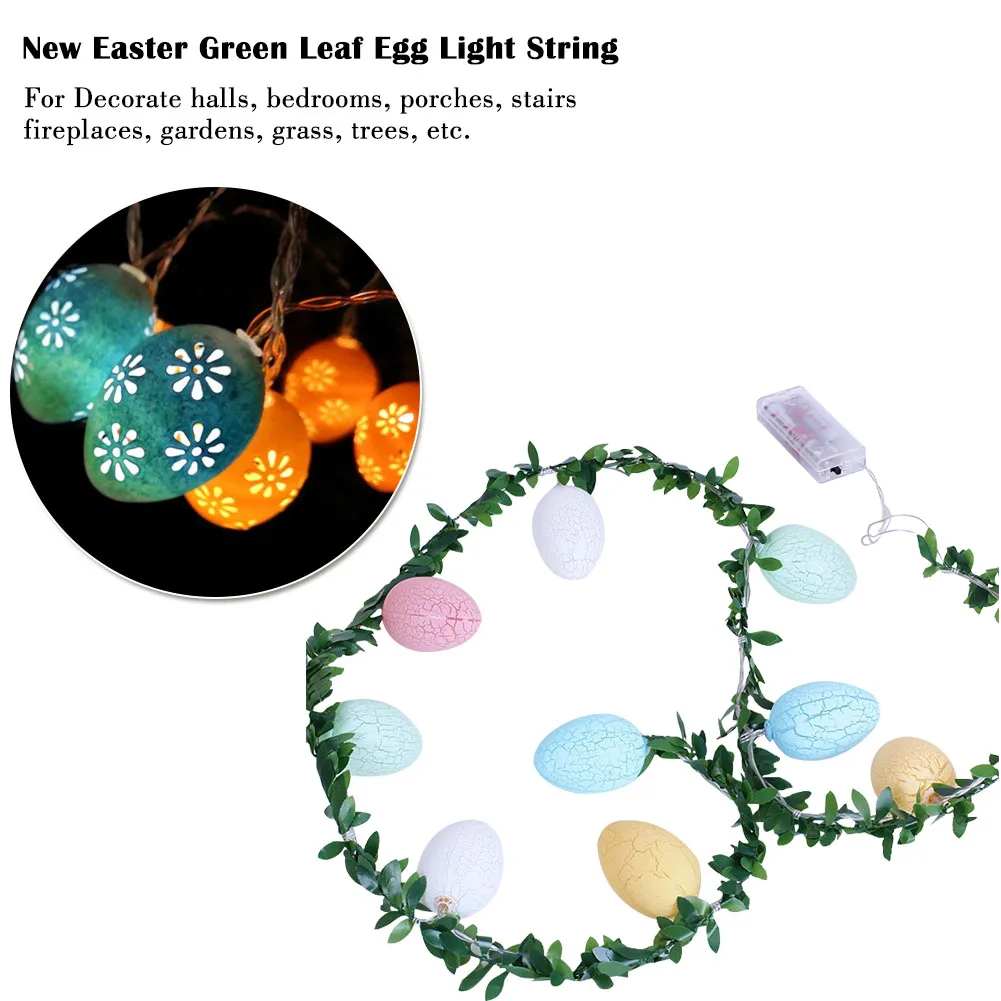 

Crack Egg String Lights 2m 10LED Easter Decorations Fairy Garlands Lamp Home Indoor Holiday Wedding Party Lighting