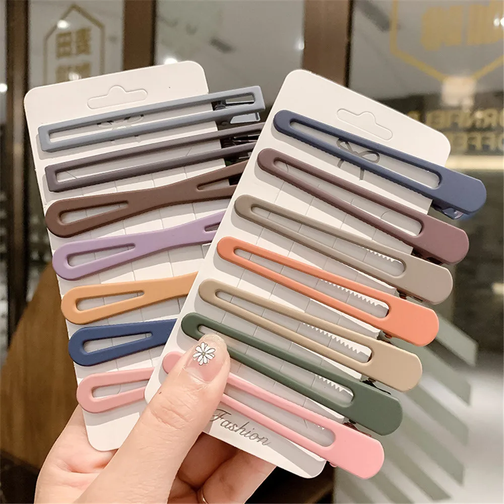 

Korea Square Scrub Matte Colorful Bow Geometric Fluffy Hair Clip Hollow Barrette Hairpin Hair Accessories for Women Girl