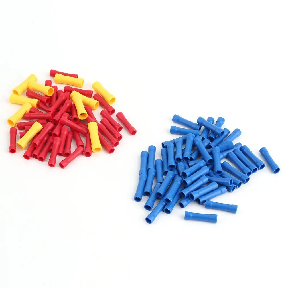 

High Quality 2016 New EA14 100pcs Splice Insulated Straight Wire Butt Connector Electrical Crimp Terminals Hot Selling
