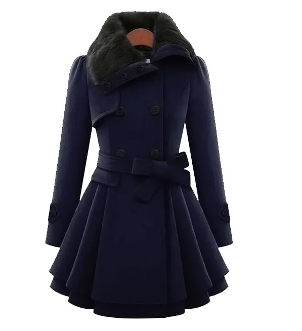 Зимнее женское тонкое длинное шерстяное теплое пальто ветровка женские и куртки