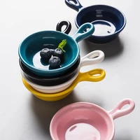 cute ceramic small porcelain soy sauce dish dipping bowls with handles for ketchup appetizers condiment snack honey mustard
