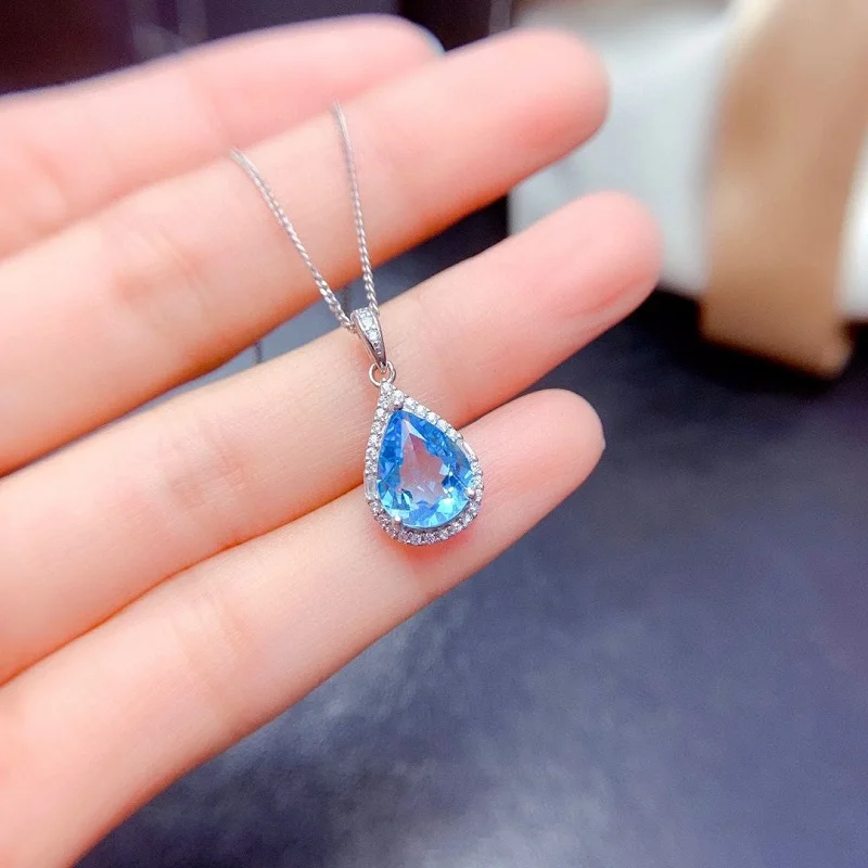 

Trendy Diamond Jewelry set Real 925 Sterling Silver Party Wedding Rings Necklace For Women Bridal moissanite Jewelry