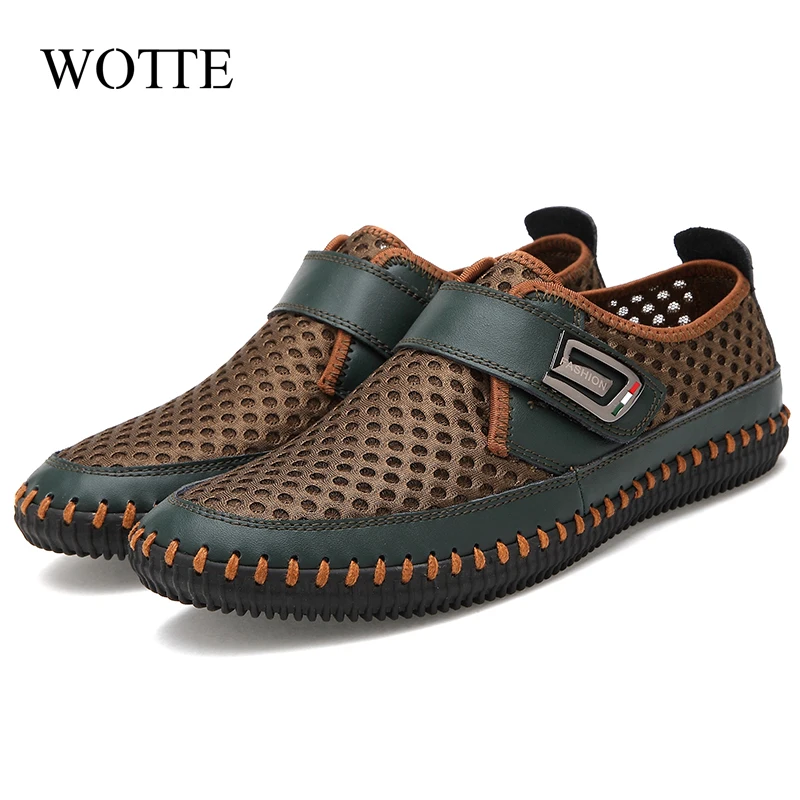 

FLUFFY Summer Shoes Men Flats Loafers Breathable Casual Chaussure Homme Real Leather Driver Moccasins Loafer casual Men Shoes