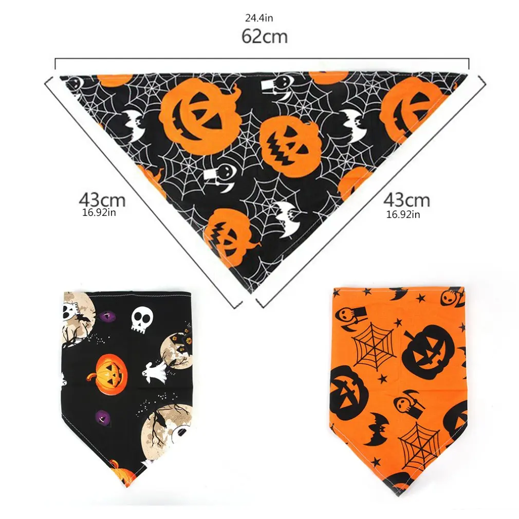 

Pet Neckerchief Cat Dog Accessories Scarf Halloween Saliva Towel Dog Collar Adjustable Pet Neckerchief Scarf Pet Saliva Towel