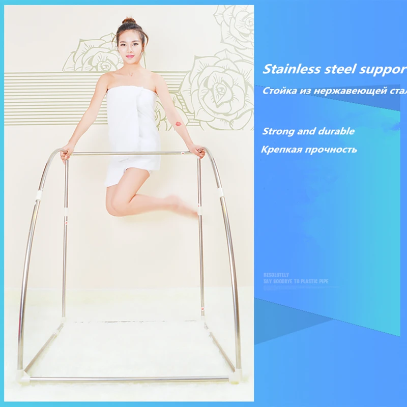 portable sauna household steam room beneficial skin 2 2l machine slimming bath spa health simple joint steel frame sauna box free global shipping