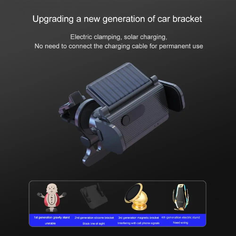 phone holder easy to use wide application auto sensing solar energy mobile phone stand for suv free global shipping