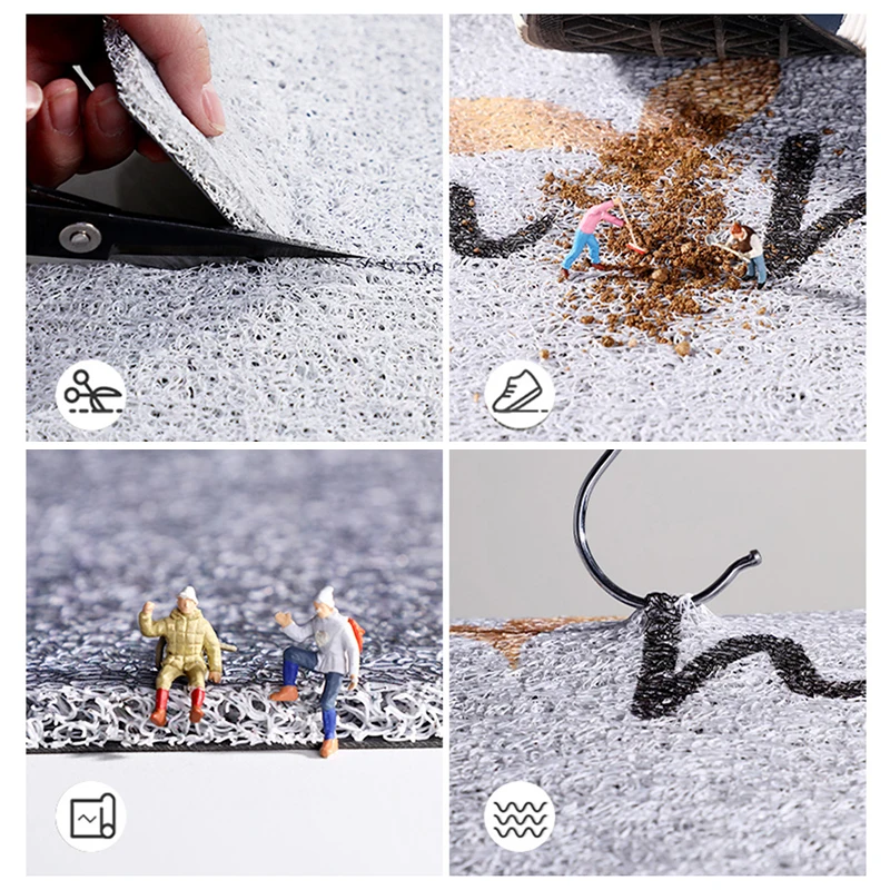 Nordic Entrance Home Doormat Bedroom Kitchen Living Room Carpet PVC Non-slip Bath Mat Size Customization Indoor Hallway Door Mat