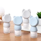 60 мл Мультяшные милые многоразовые Пустые бутылки дорожные Упаковочный пресс для лосьона, шампуня, косметические сжимаемые емкости силиконовые переносные