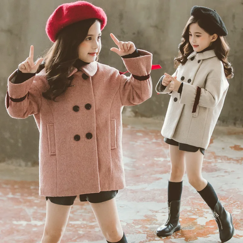 

Детский кардиган для девочек, Зимняя шерстяная куртка для девочек-подростков 12 лет, 2022