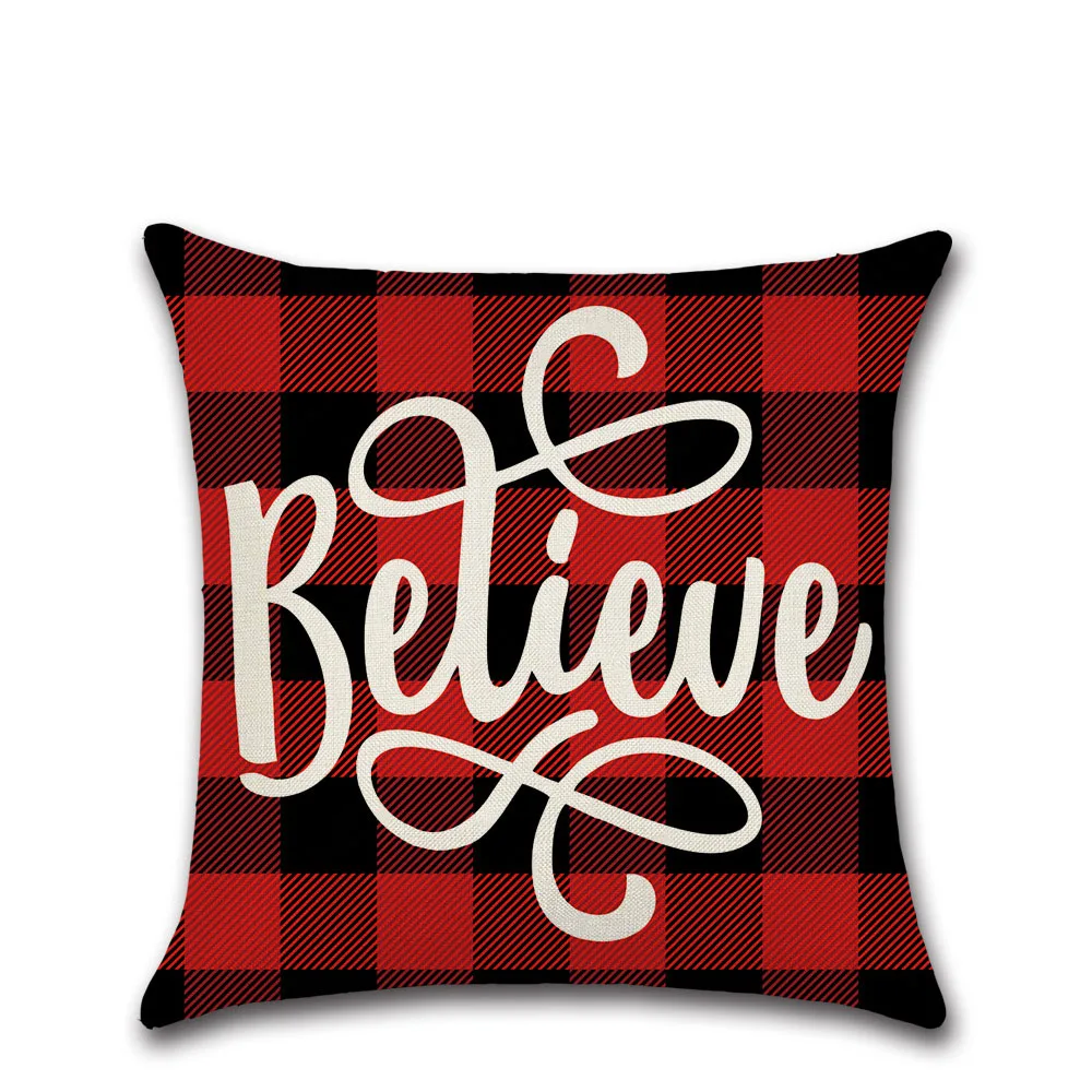 Christmas Day Cushion Case Car Home Decor Pillows Cases Wreath Sofa Bed Cushions Cover Linen Pillow Covers 45*45cm | Дом и сад