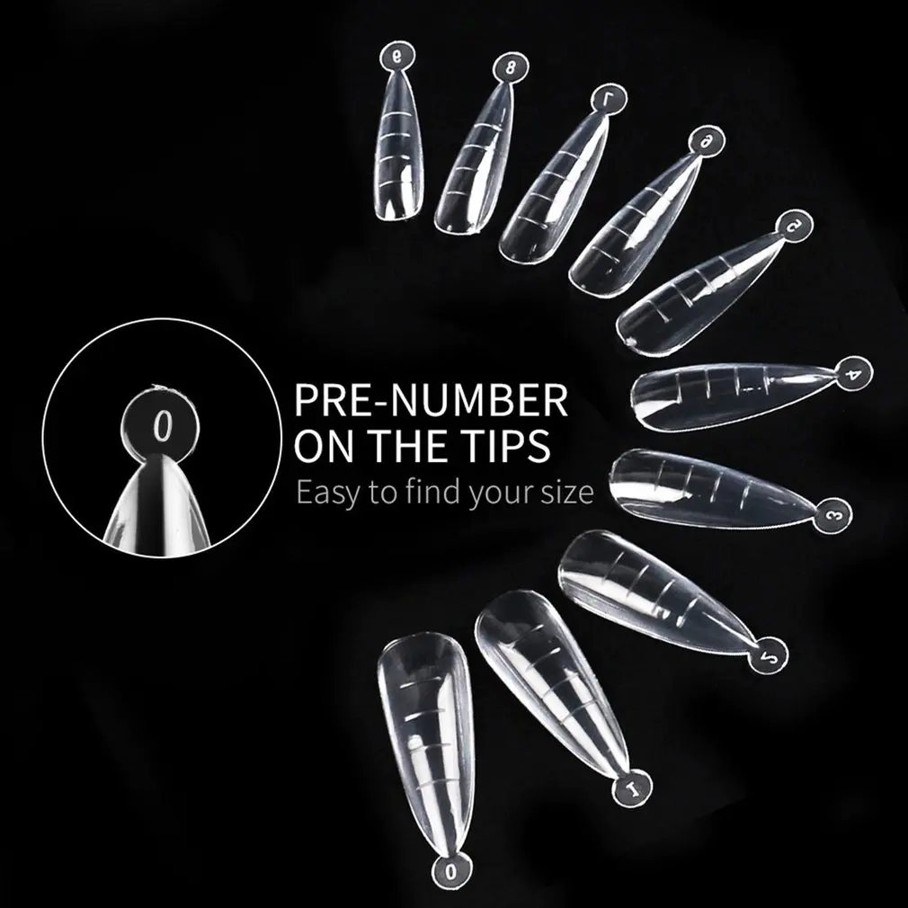 

BENT76 500Pcs Boxed Peach Heart Extension Nail Light Artificially Pressing ABS Material Easy To Use Nail