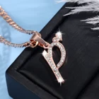 Начальная буква ожерелье заглавной буквы A-Z с украшением в виде кристаллов колье с подвесками льдом ювелирные изделия по заказу покупателя нержавеющая сталь колье-чокер