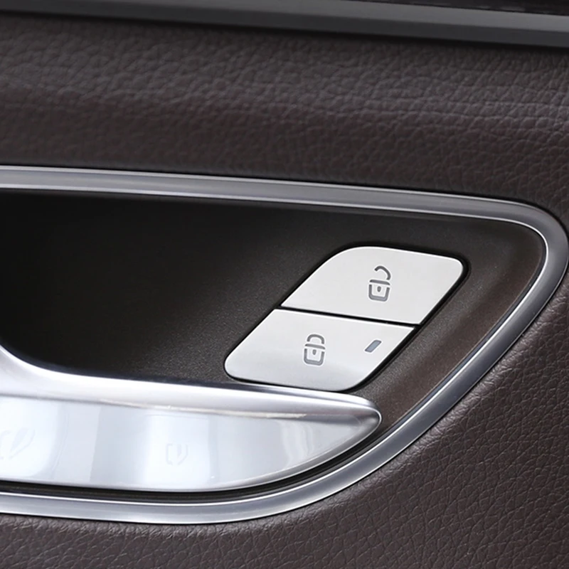 

2Pcs Car Door Unlock Buttons Sequins Decoration Cover Trim for Mercedes Benz GLE GLS GLB a B C E 2020