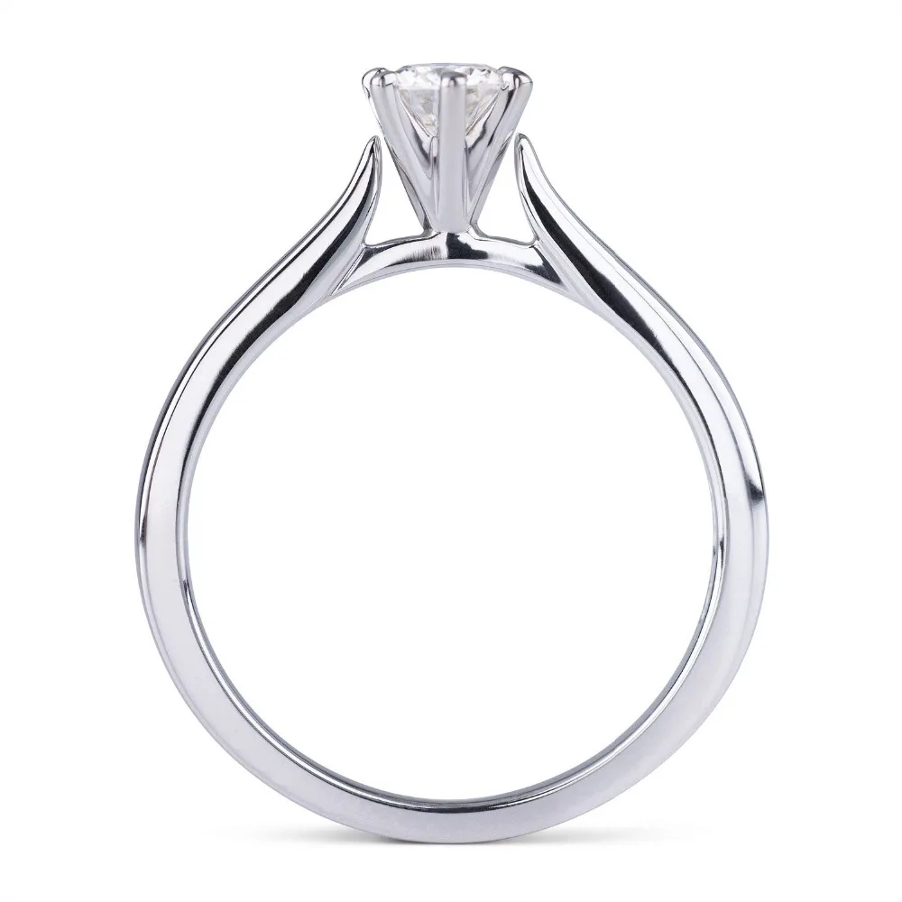 Круглый 0.35ct 4,5 мм 8 Сердце и 8 стрелы вырезать FG цвет VVS1 Moissanite 925 Серебряное кольцо алмазный тест прошел классическое кольцо solitair