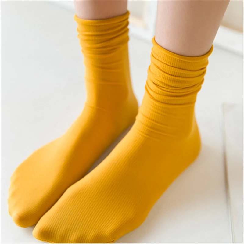 

Korean candy socks color velvet pile socks natural folds spring summer thin tube socks women's socks 2020 new 10 colors