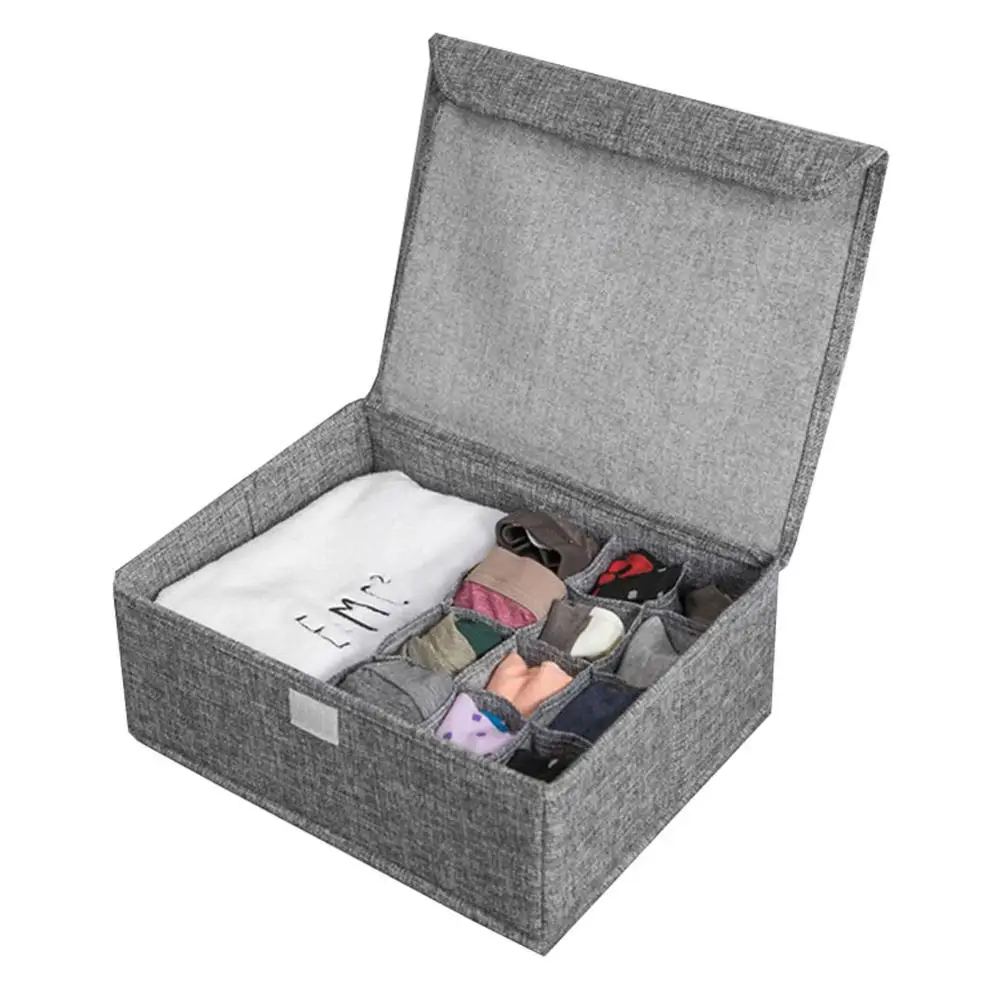 

Underwear underwear storage box fabric covered socks washable cotton and linen folding small separation finishing box