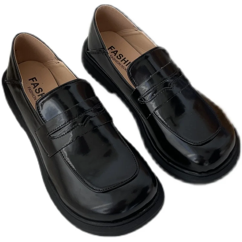 

Fashion Color Matching British Style Small Leather Shoes Spring And Autumn New All-Match Flat JK Ladies Single Shoes