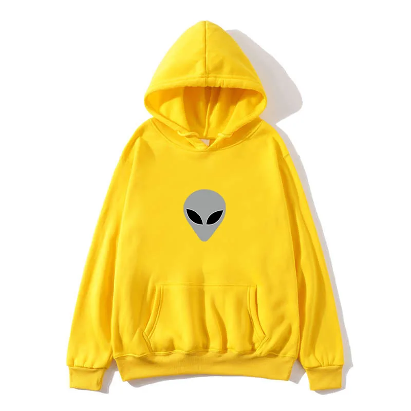 2020 alien printed solid color hoodie women's men's loose long sleeve large size hooded sweatshirt cute Harajuku autumn pullover