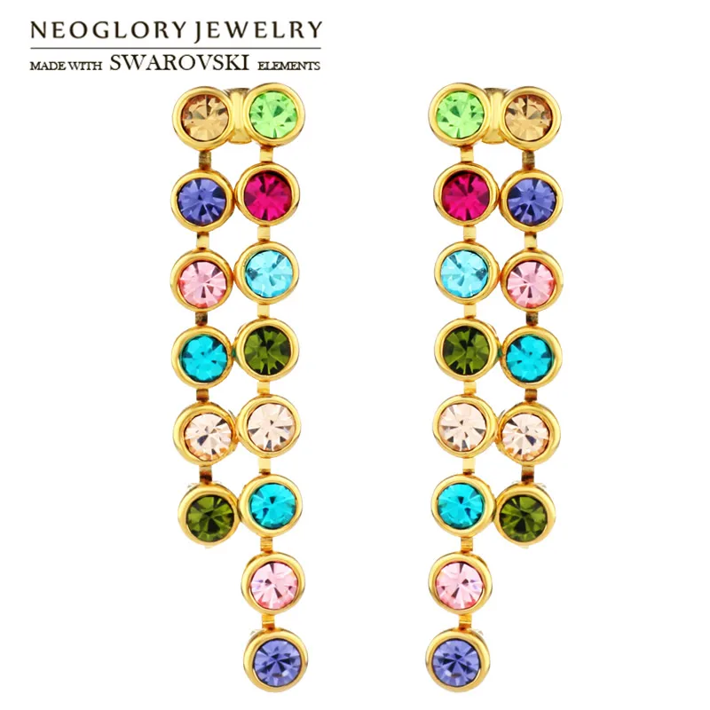 Neoglory Auden длинные серьги-капельки с круглыми бусинами и стразами геометрические