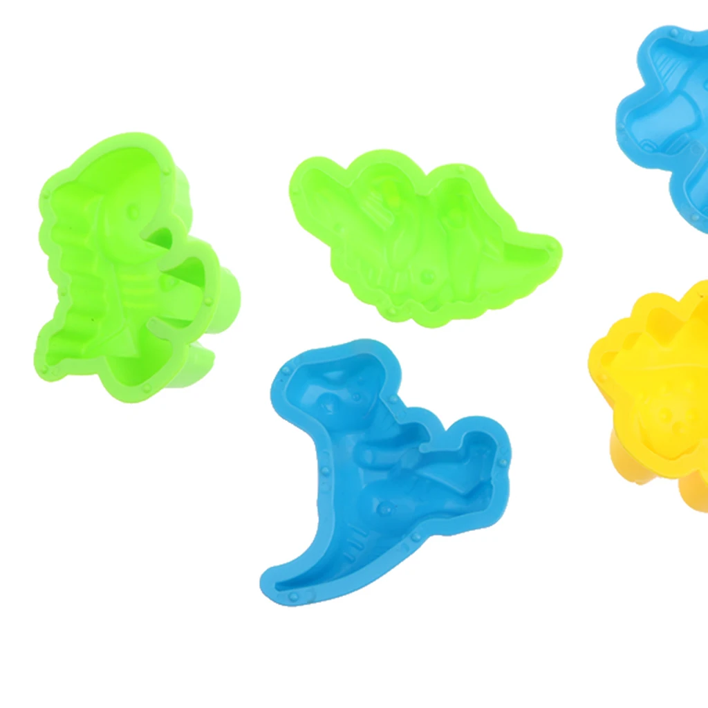 Set of 6 Plastic Sand Molds Dinosaur Beach Sand Castle Molds Sand Box Animal Mould Clay Toys Kids Children Baby Toys
