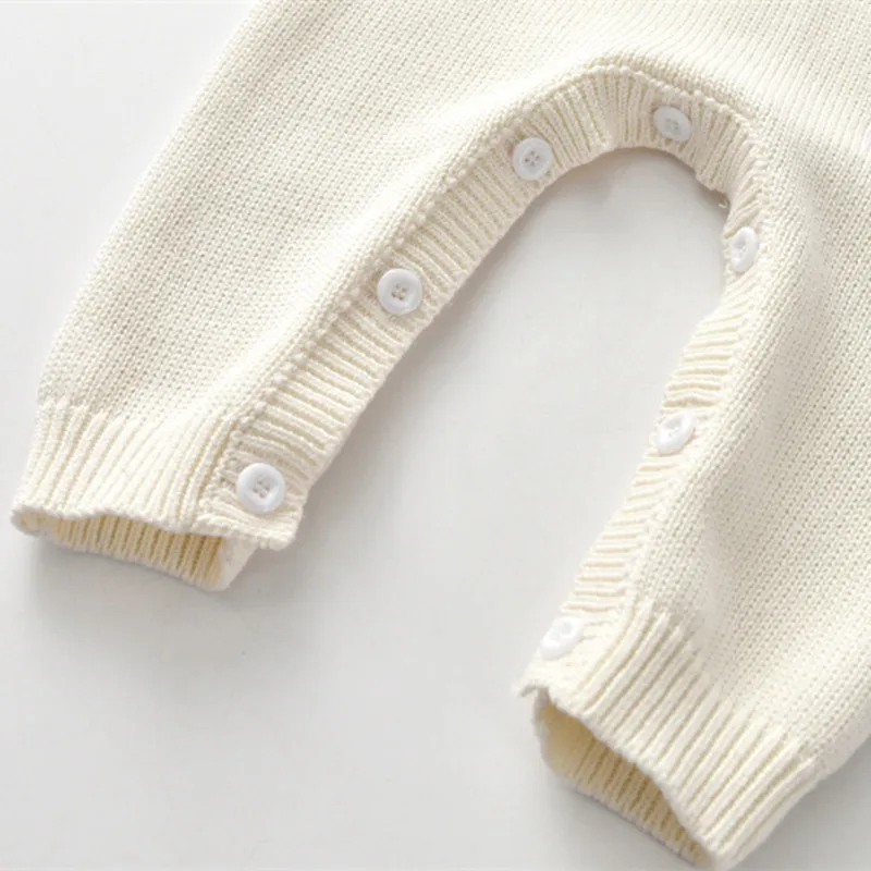 Одежда для маленьких девочек вязаные хлопковые комбинезоны с длинным рукавом