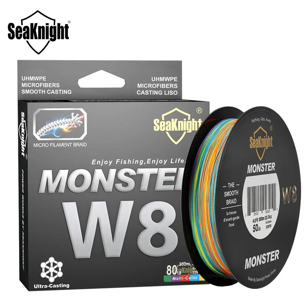 SeaKnight W8 300 м 8-прядные ткет Рыболовные лески PE плетеный мультифиламент Рыболовные верёвки Широкий формат Плетеный Технология 20-100LB