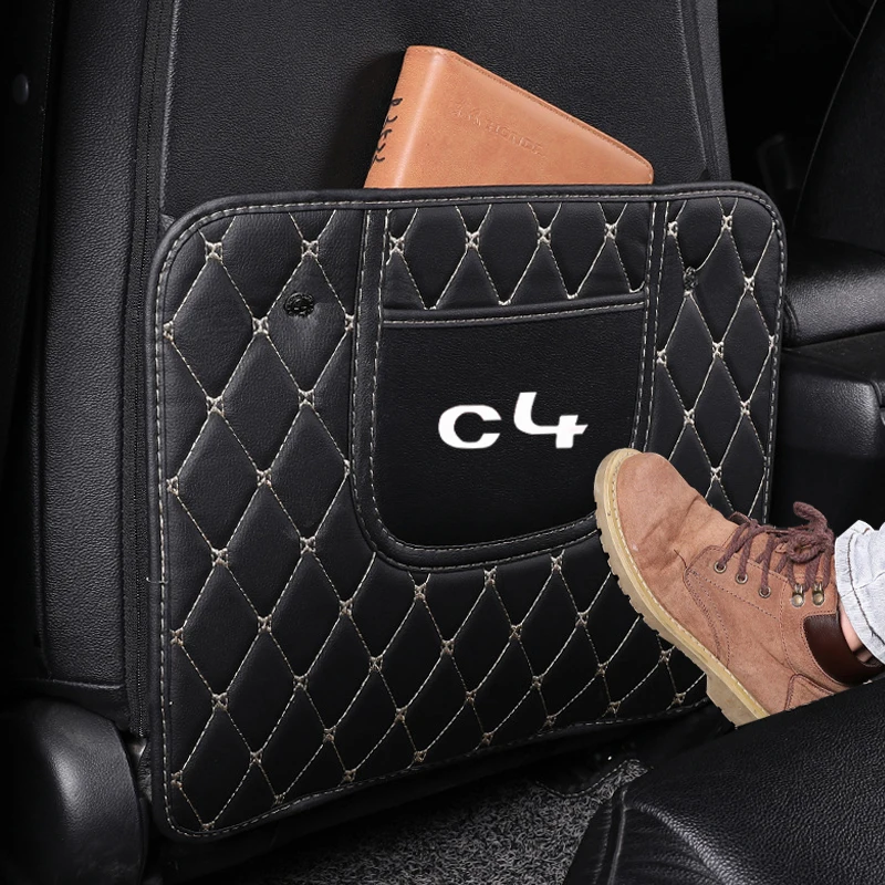 

Personalized Car Seat Anti-kick Protection Pad for Citroen C4 Custom Car Seat Cover Set for Women Luxury Car Accessories