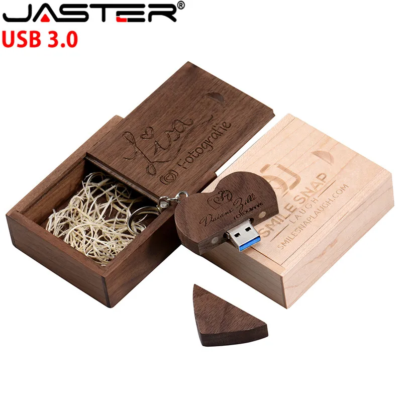 JASTER-caja de embalaje USB 3,0 con forma de corazón, unidad flash USB,...