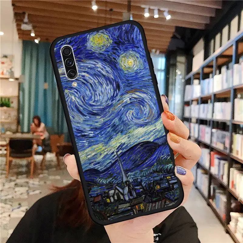 

Van Gogh Starry Night Star Phone Case For Samsung A20 A30 30s A40 A7 2018 J2 J7 prime J4 Plus S5 Note 9 10 Plus