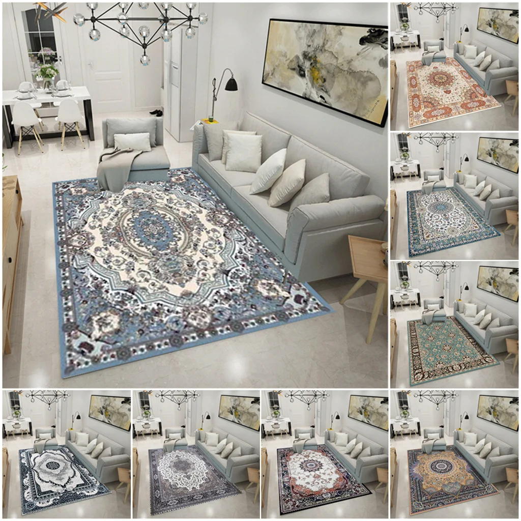 

Moroccan rug retro bohemian style fresh and clean, suitable for bedroom, kitchen, living room, non-fading carpet