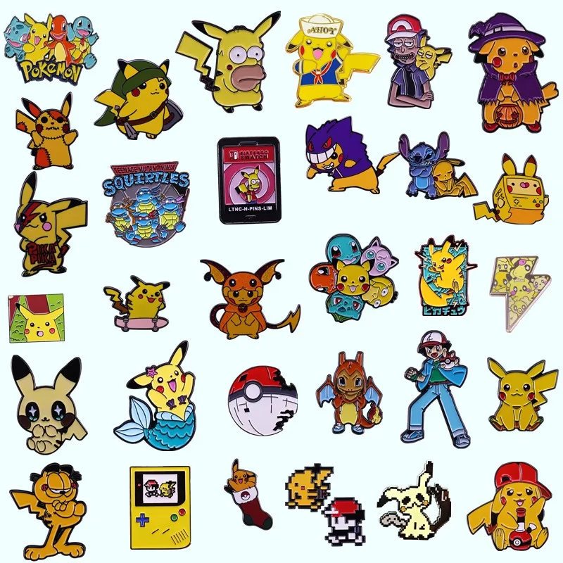 Милые аниме фильмы брошь с покемонами в японском стиле эмалевые шпильки игра