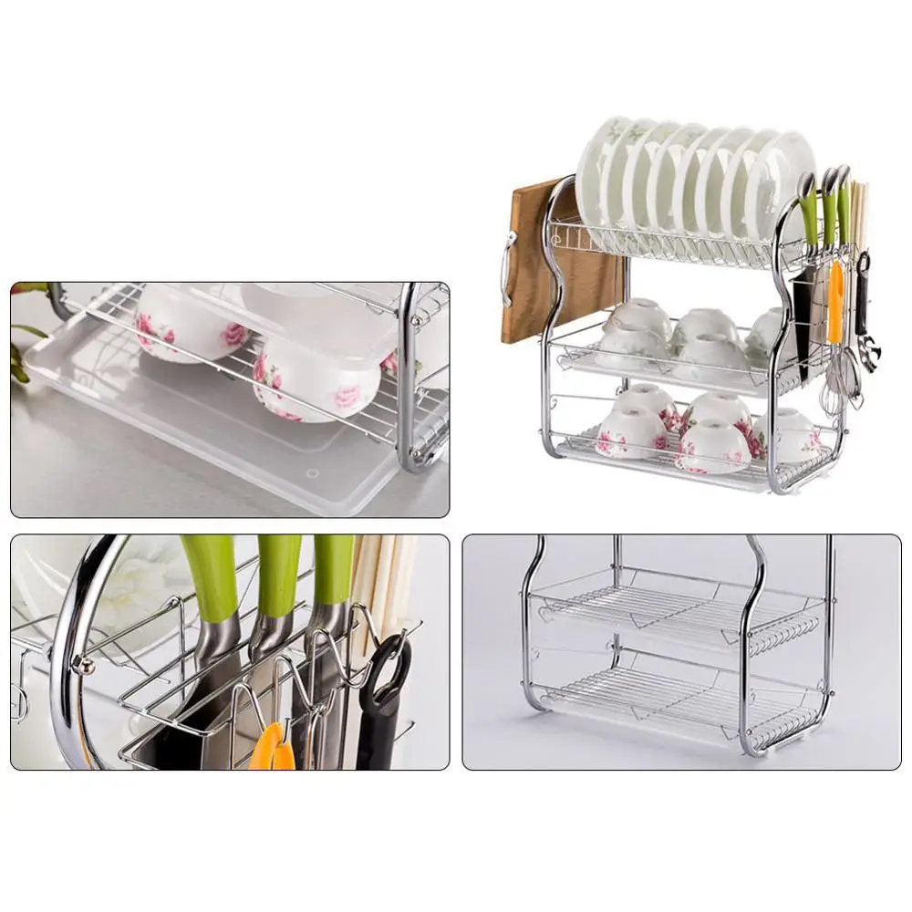 

Dish Drying Storage Rack Holder Basket Plated Chrome Home Washing Great Kitchen Sink Dish Drainer Drying Rack Organizer
