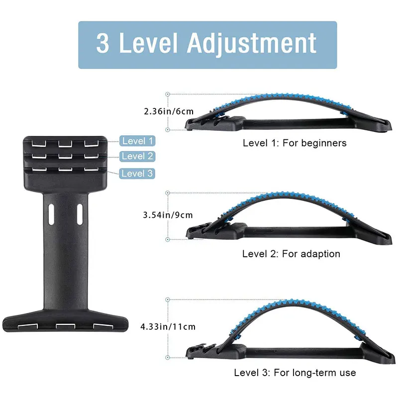 

1pc Back Stretch Equipment Massager Massageador Magic Stretcher Fitness Lumbar Support Relaxation Spine Pain Relief Chiropractor