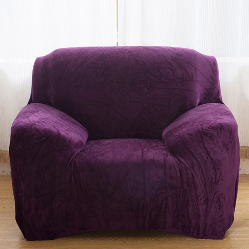 Model 12 Dark Purple Зимние супер мягкие плюшевые чехлы для диванов однотонные Цвет утепленные стрейч все включено чехол для дивана, чехол для дивана, для возраста от 1/2/3/4 сиденья - Цвет: Model 12 Dark Purple