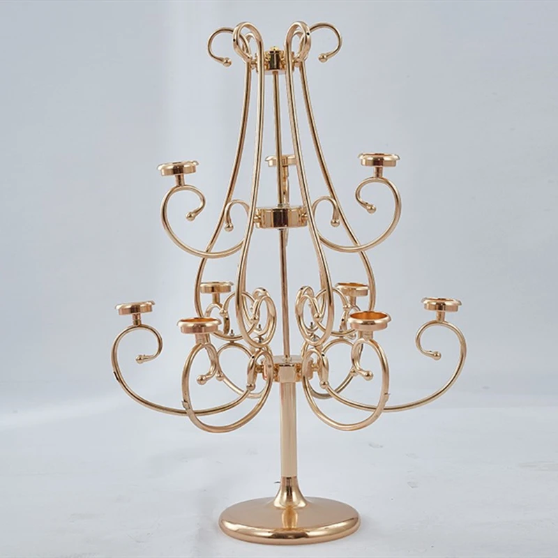 Металлические канделябры 9 ручек подсвечники цветы подставки свадебный стол