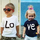 Летняя футболка с надписью LOVE brother, boy, sister, girls, love, хлопковая Футболка для детей От 0 до 7 лет, детская одежда, футболка с коротким рукавом