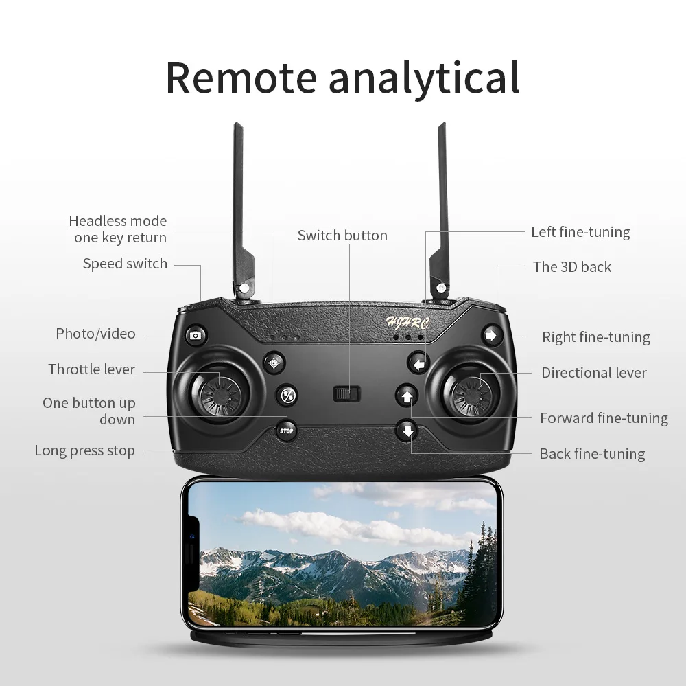 Широкоугольный Дрон HJ28 RC 4K FPV большой складной Квадрокоптер с режимом удержания