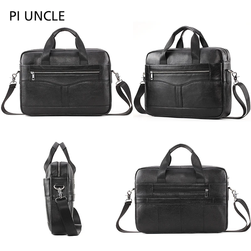 PIUNCLE Для мужчин портфель сумка натуральная кожа для ноутбука бизнес сумка-тоут