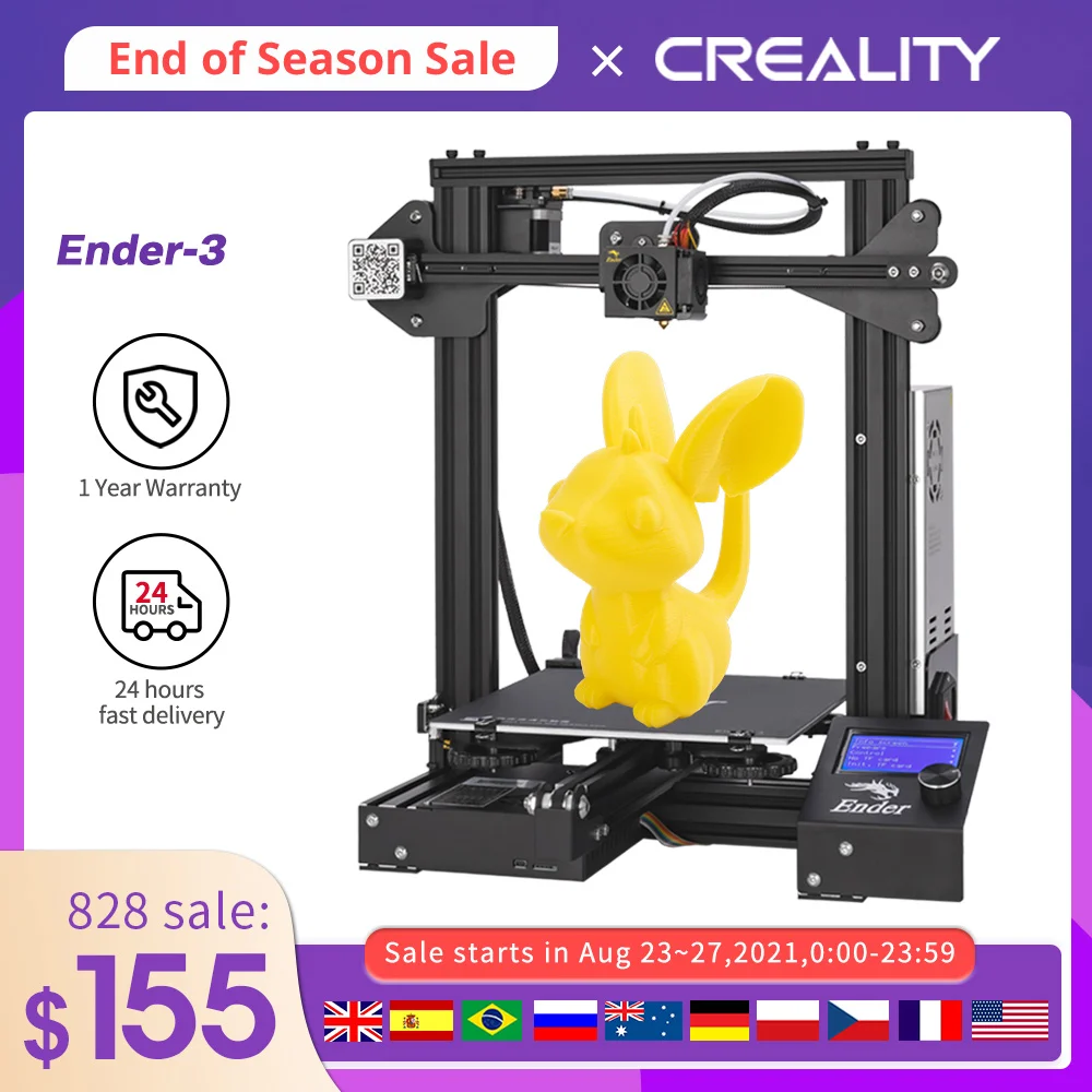 Большая распродажа CREALITY 3D Ender 3/Ender 3X принтер с открытым исходным кодом Печати